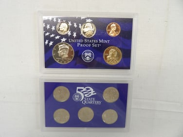 United States Mint Proof Set 2002, Cent - Dollar, & 5 State Quarters