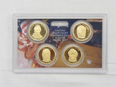 2009 United States Mint Presidential $1 Coin Proof Set, Harrison, Tyler, Polk, Taylor