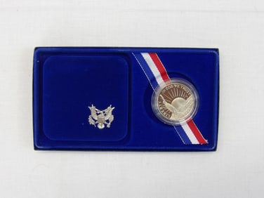 United States Liberty Coin Proof Set, Silver Dollar & Half 1886-1986