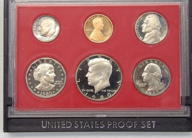 United States Proof Set 1980 Penny to Dollar