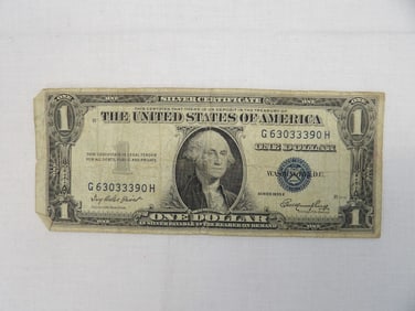 $1 Silver Certificate 1935E Circulated Condition Serial # G63033390H