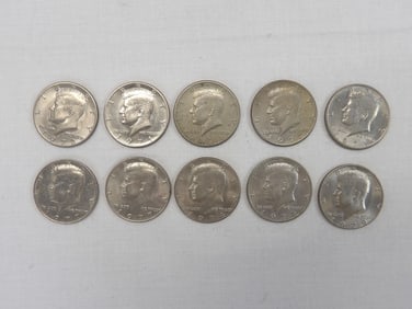 Lot of 10, 1970's Kennedy Half Dollars