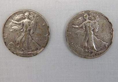 Walking Liberty Silver Half Dollars 1944 & 1945