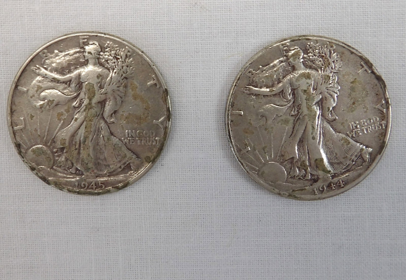 Walking Liberty Silver Half Dollars 1944 & 1945: see photo's