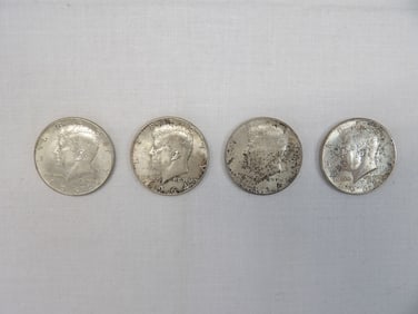 Lot of 4 Silver Kennedy Half's 1964