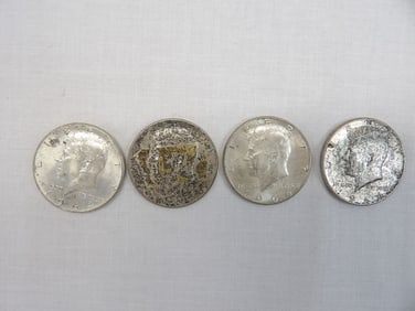 Lot of 4 Silver Kennedy Half's 1964