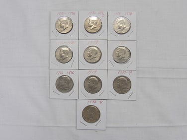 Lot of 10 Kennedy Half's, 5 Bicentennial