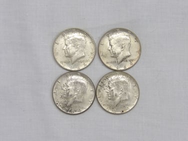Lot of 4 Silver Kennedy Half's, 1964