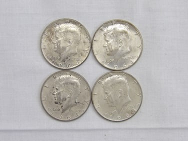 Lot of 4 Silver Kennedy Half's, 1964