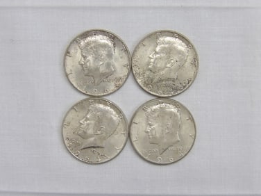 Lot of 4 Silver Kennedy Half's, 1964