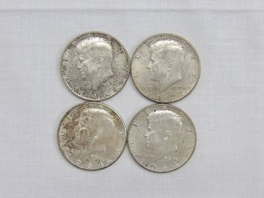 Lot of 4 Silver Kennedy Half's, 1964