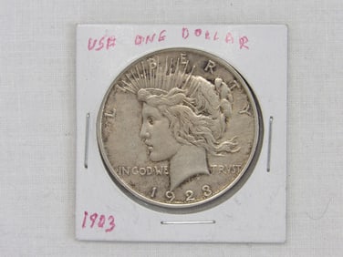 1923 Peace Silver One Dollar Coin