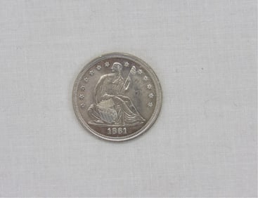 1861 Seated Liberty Silver Half Dollar