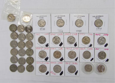 Lot of 38 Jefferson Nickels including Proofs