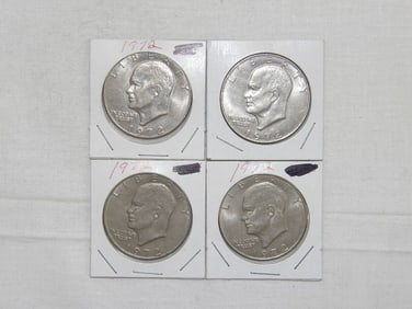 Lot of 4 1972 Eisenhower Dollar Coins