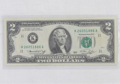 1976 United States Two Dollar Bill