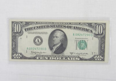 1950D United States Ten Dollar Bill