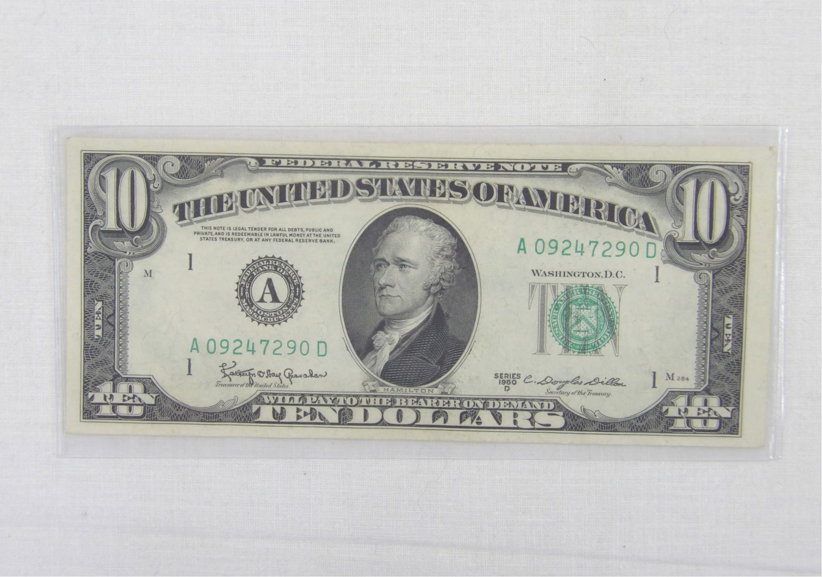 1950D United States Ten Dollar Bill (1 of 2)