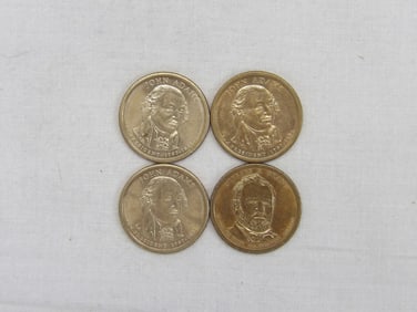 Lot of 4 John Adams One Dollar Coins