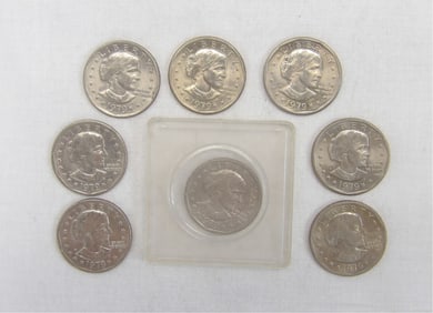 Lot of 8 1979 Susan B Anthony One Dollar Coins