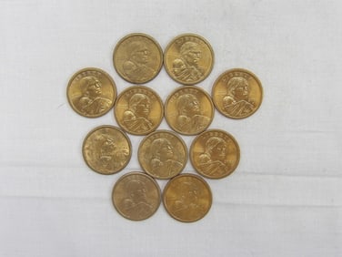 Lot of 11 Sacagawea One Dollar Coins