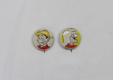 Vintage 1947 Kellogg's Pep Pins, Wilmer & Gravel Gertie