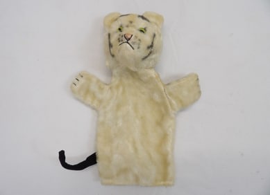 Vintage Steiff Mohair Cat Hand Puppet with Straw Stuffed Head, Daniel Tiger
