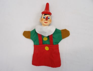 Vintage 1950/60's Pinocchio Wood Carved Hand Puppet