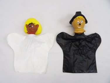 Vintage 1960's Speedy Gonzales & Scarecrow Hand Puppets