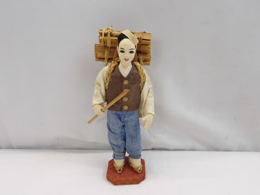 Vintage Hand Painted Korea Doll, Made in Seoul Korea
