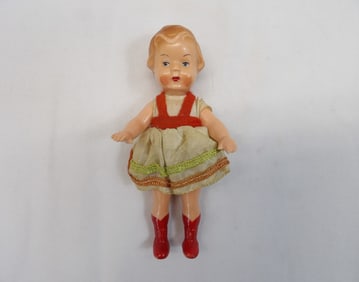 Vintage 1940's EDI Puppen German plastic celluloid 7" doll