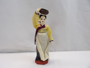 Hand Painted Vintage Korea Doll, Made in Seoul Korea
