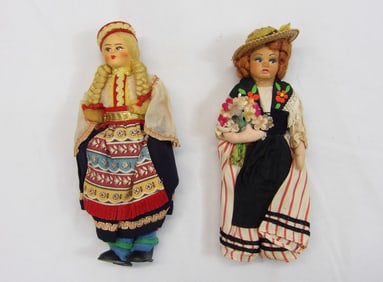 Lot of 2 Vintage 1950's Country Dolls