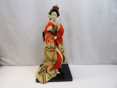 Vintage Japanese Doll with Silk Kimono