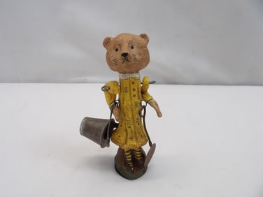 Vintage Poli-Woggs Folk Art Girl Teddy Bear