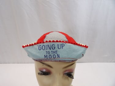 Vintage 1930/40's Childs Felt Hat, "Going Up To The Moon"