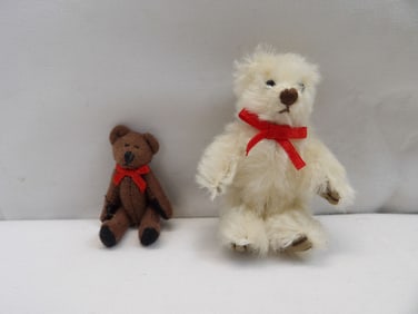 Lot of 2 Vintage Jointed Miniature Teddy  Bears, Gund & Other