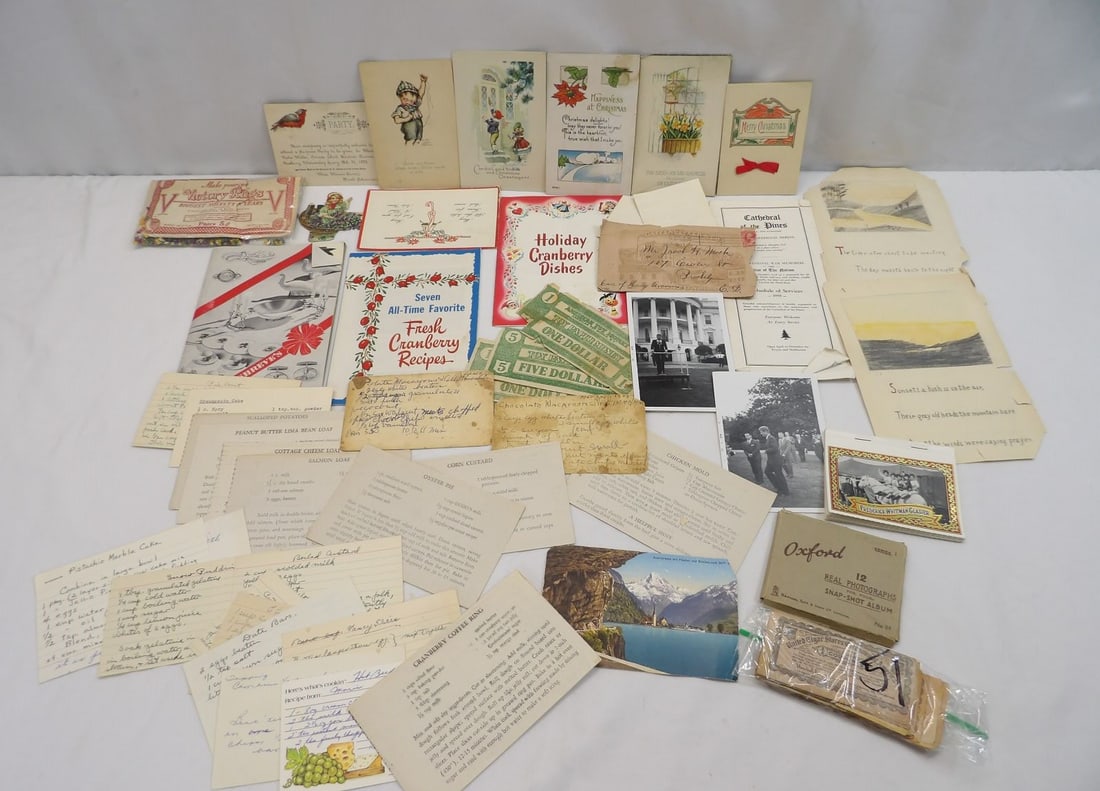 Lot of Antique & Vintage Ephemera including Cigar Coupons & 1892 Letter (1 of 20)