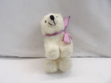 Vintage Stuffed Polar Bear with Glass Eyes