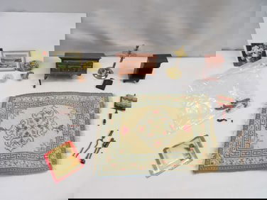 Vintage Doll House Furniture, Rug & Accessories