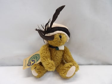 Vintage 1998 Boyds Golden Teddy Award Bear "Chanel De La Plumtete" with Feather Hat