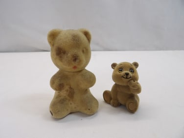 Lot of 2 Vintage Bears Glass under Fuzz