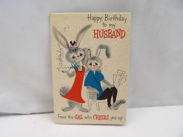 Vintage 1965, Happy Birthday to my Husband Fold Out Card by Ambassador Cards
