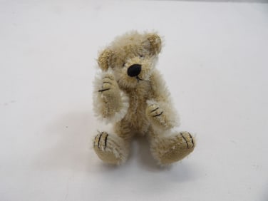 Vintage Miniature Jointed Mohair Teddy Bear, 3 1/2 inches