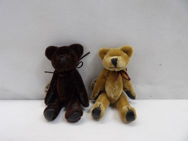 Lot of 2 Vintage Boyd Fuzzy Miniature Teddy Bears