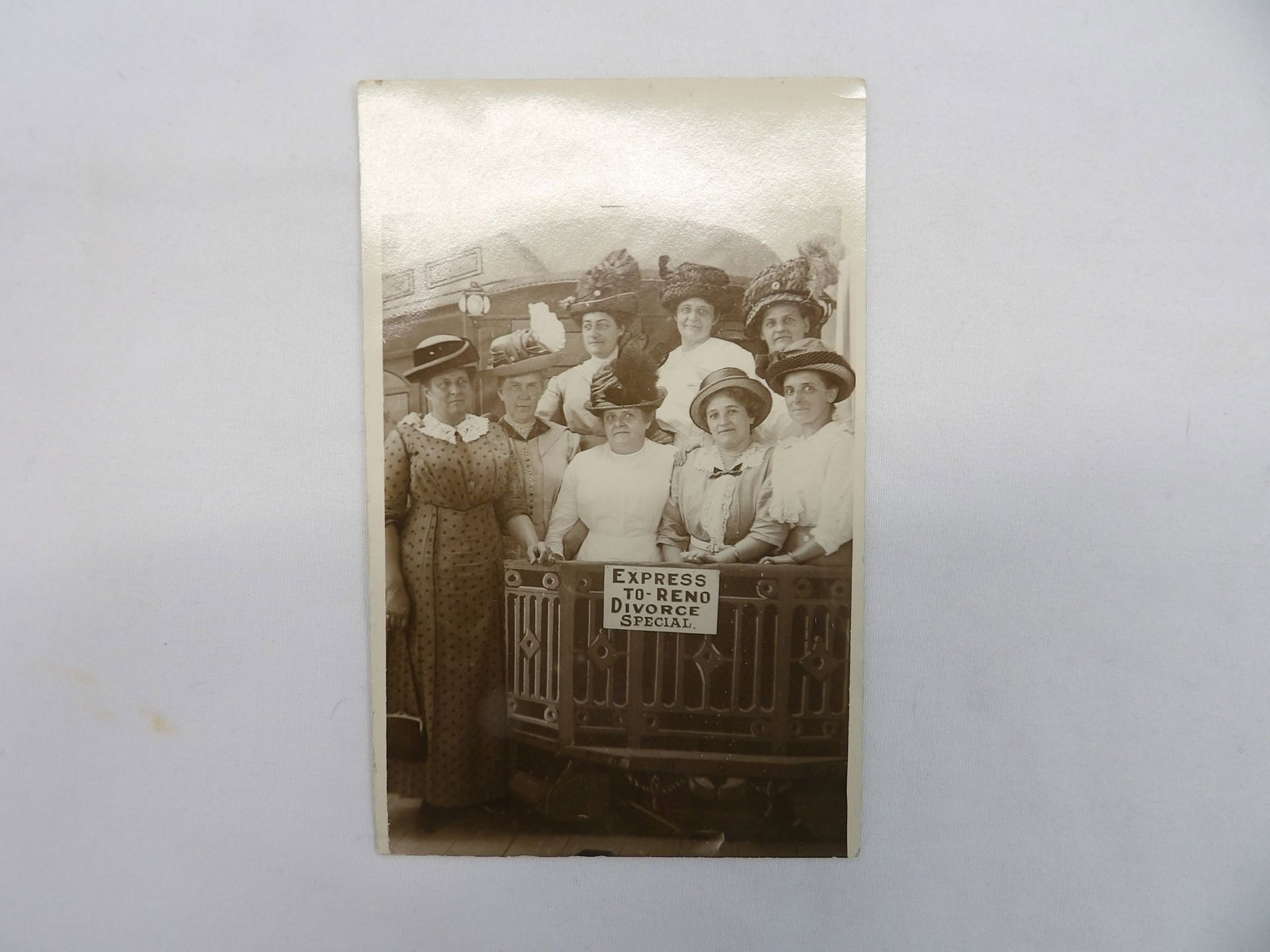 Antique Comical Picture Postcard "Express To-Reno Divorce Special": never used, see photo's