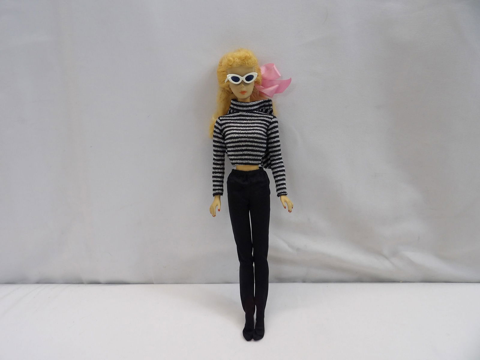 Vintage 1958 Barbie Doll with Black & Silver Outfit (1 of 6)