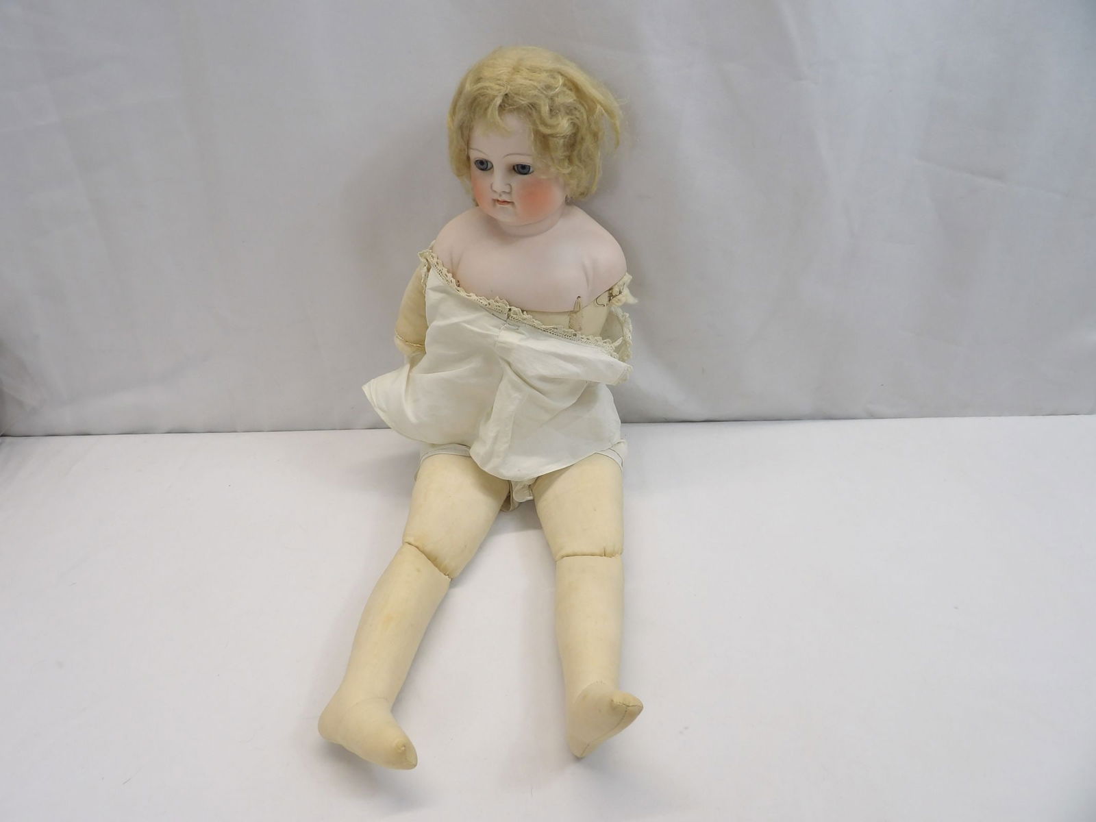 Antique Bisque Head Cloth Body Doll, 23 inches (1 of 12)