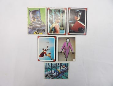 Lot of 6 Vintage 1966 Batman Collector Trade Cards