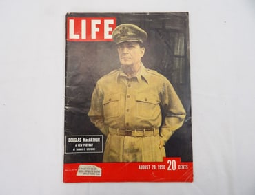 Vintage August 28, 1950 Life Magazine, "Douglas MacArthur A New Portrait"